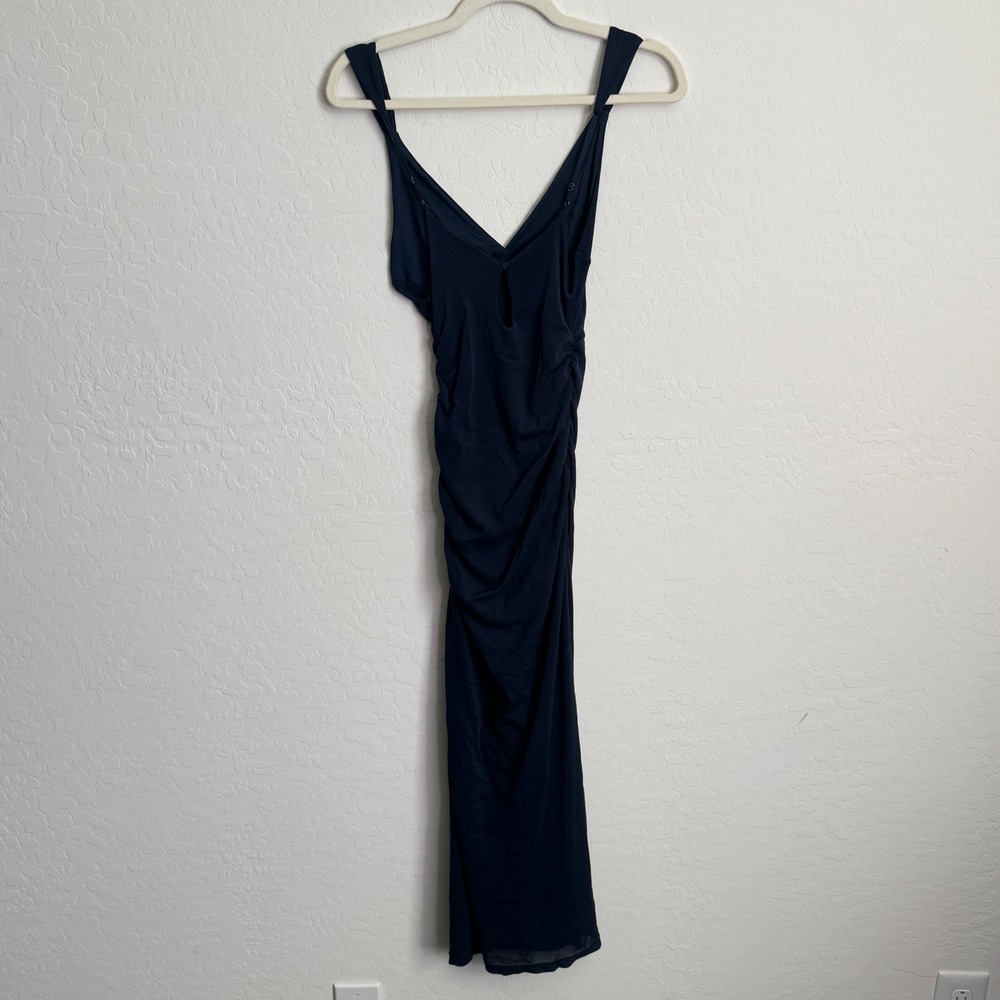 Free People Initimately Long Live Mesh Midi Slip Navy Size S Boho Lightweight - Picture 13 of 14